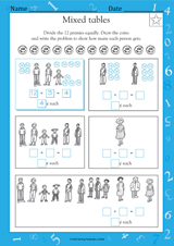 Mixed Tables: Dividing Pennies (Grade 3)
