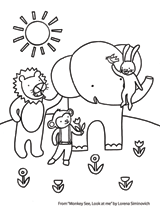 Monkey See, Look At Me Coloring Page